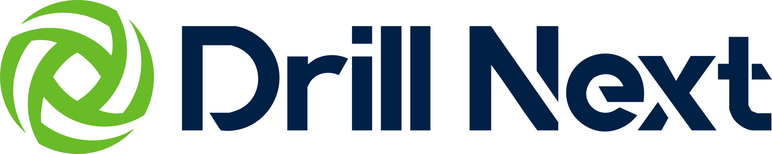 Logotipo horizontal de DrillNext, empresa especializada en cimentaciones profundas y perforaciones geotécnicas.
